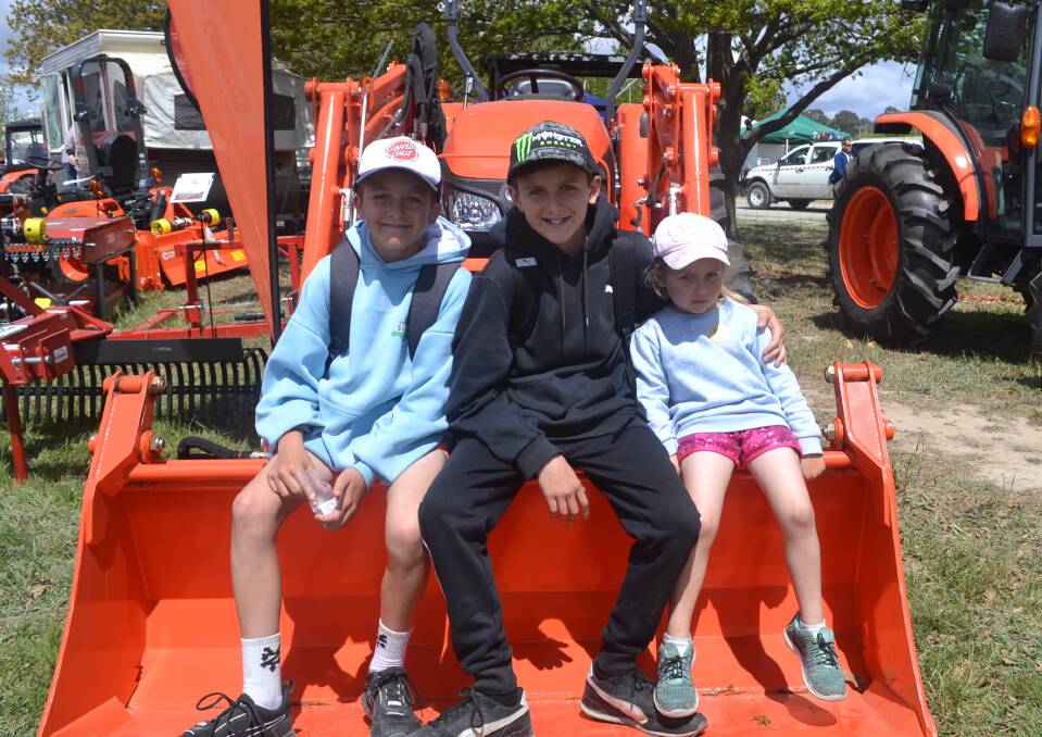 Declan, Theo and Laney Butler took a breather at the Murrumbateman Field Days. 