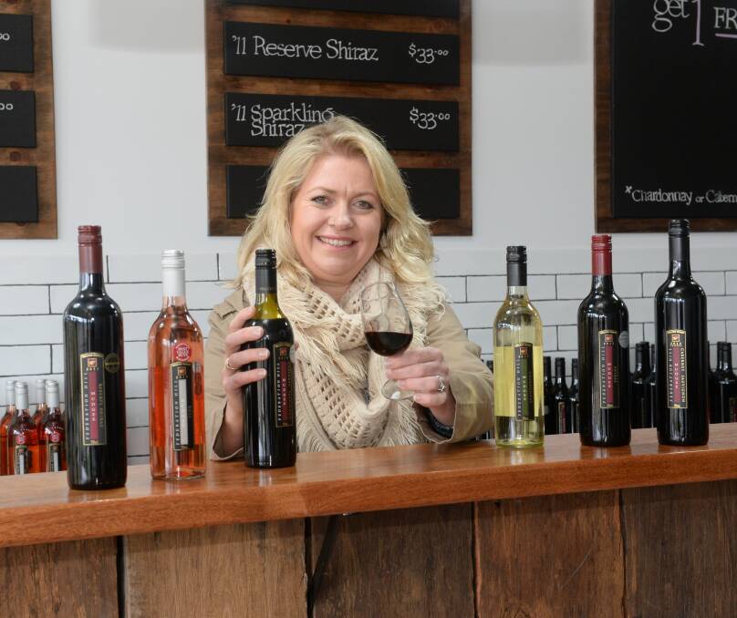 Mudgee Wine Grape Growers Association vice president Steph Ross with a selection of Walter Wines which will be available at Mudgee Field Days. Photo: Rachael Webb.