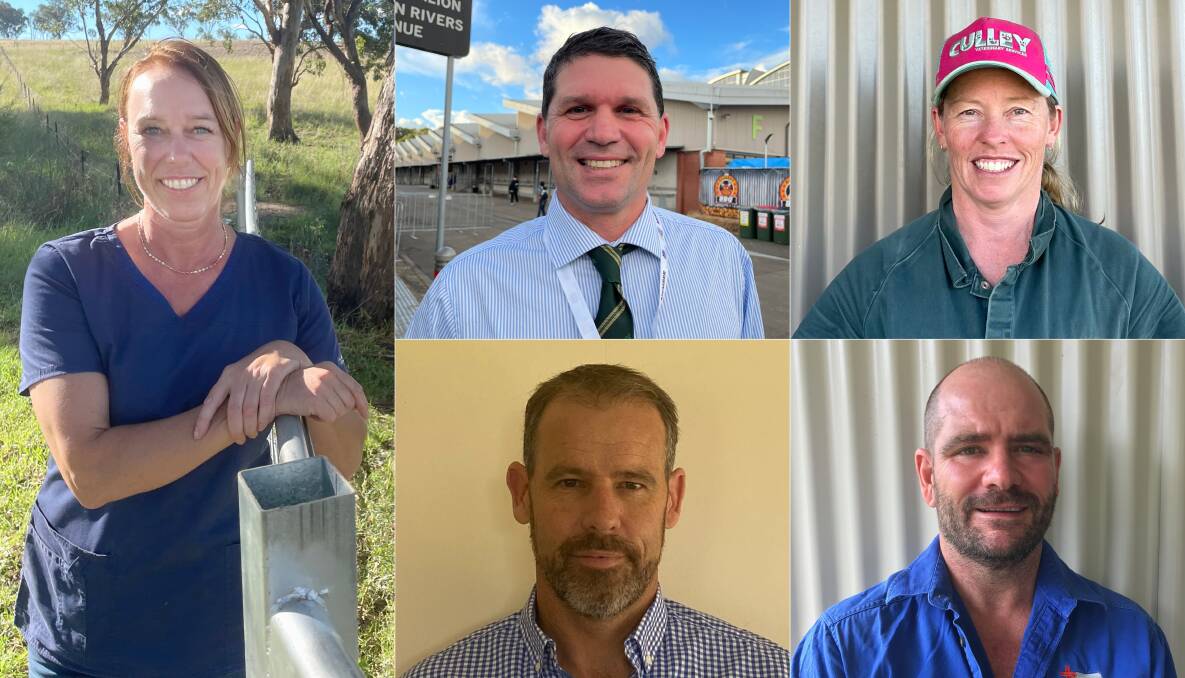 Feeling the vet shortage pressures are (clockwise from left) Dr Gundula Rhoades, Inverell, Dr Charlie Carter, Moss Vale, Dr Catherine Culley, Crookwell, Dr Scott Parry, Coonamble and Dr Justin Daniel, Eden.