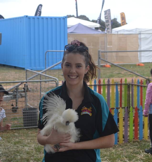 Bronte McIllhatton helped out at the animal nursery at this year's Murrumbateman Field Days.