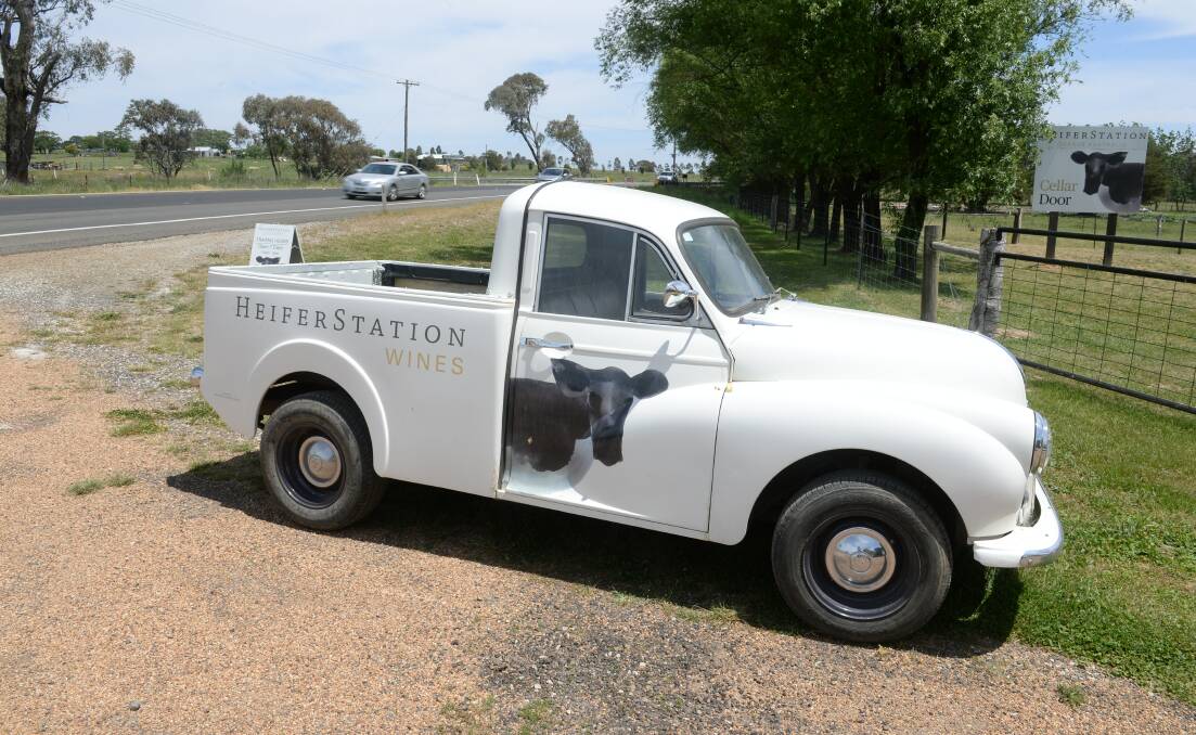ICONIC: You can not miss the entrance to Heifer Station with this 1963 Morris ute at the front gate.