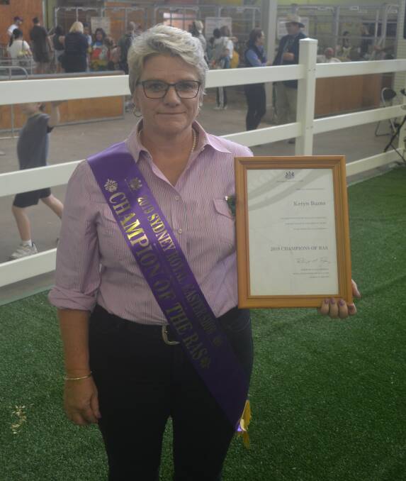 RECOGNISED: Sydney Royal Alpaca Show convener Keryn Burns received a 2019 Champions of RAS award in recognition for her hard work. Photo: Denis Howard. 