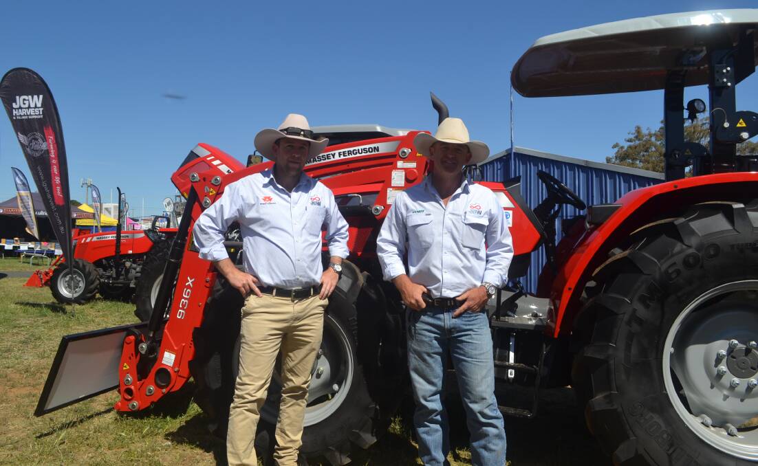 JGW's Lester White and Jeremy Whitty were happy to talk about their range of MAssey Ferguson tractors on site.