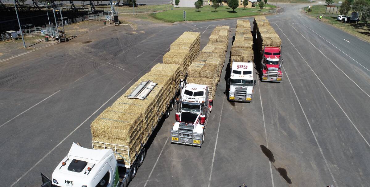 Rural Aid delivered approximately 2200 tonnes (4000 bales) of feed between June and November this year. Picture supplied 