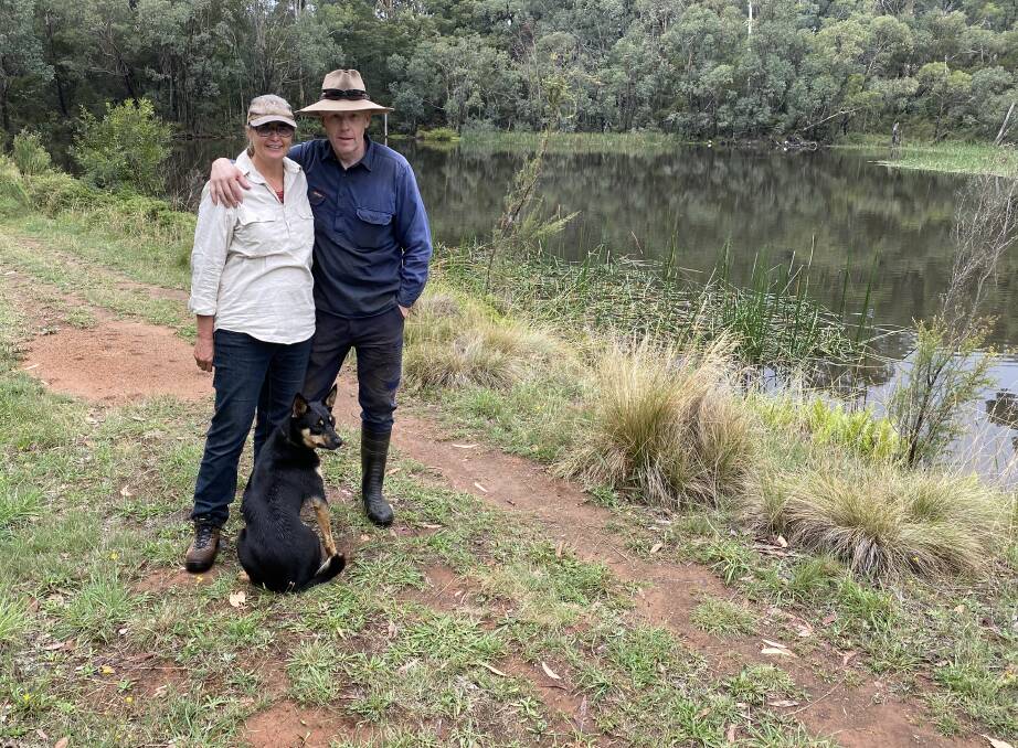 SECURE: Craig and Bindi count themselves lucky in that their dam has never dropped more than a foot or two since they bought the property.