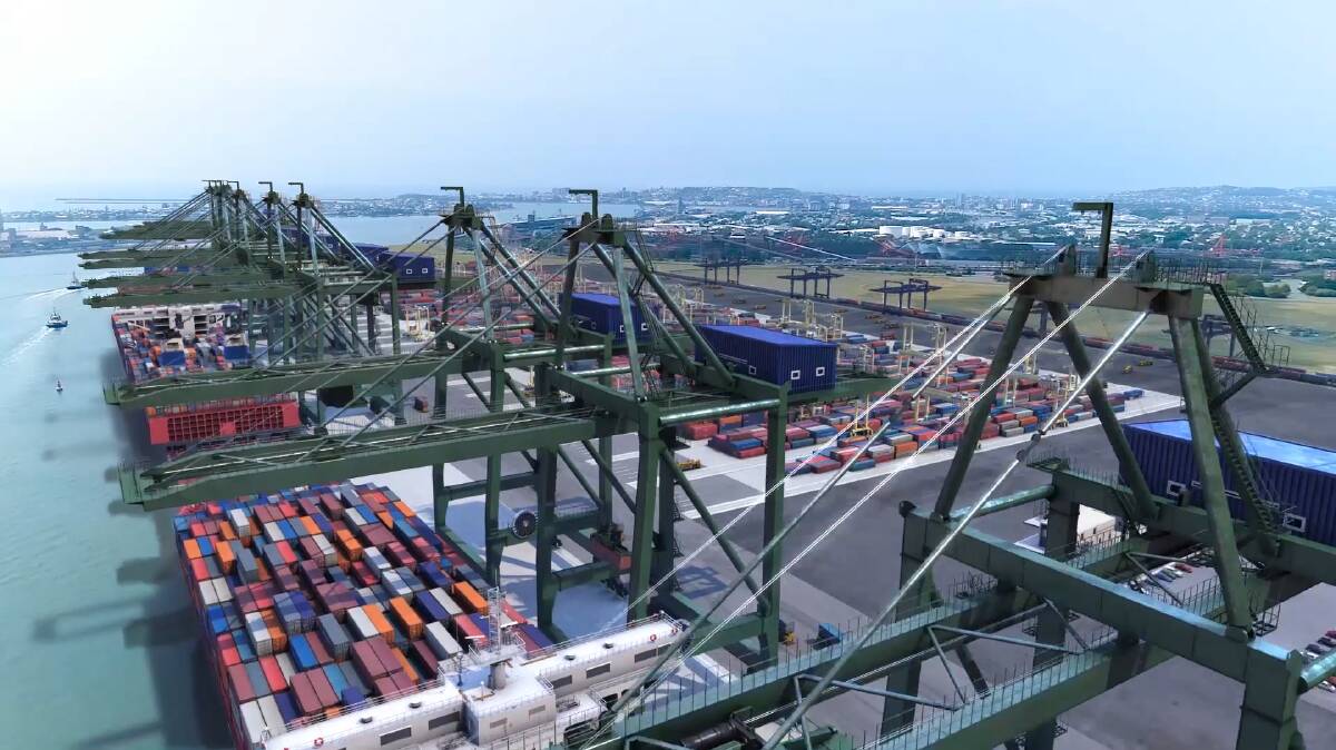 A concept of the Port of Newcastle deepwater container terminal.