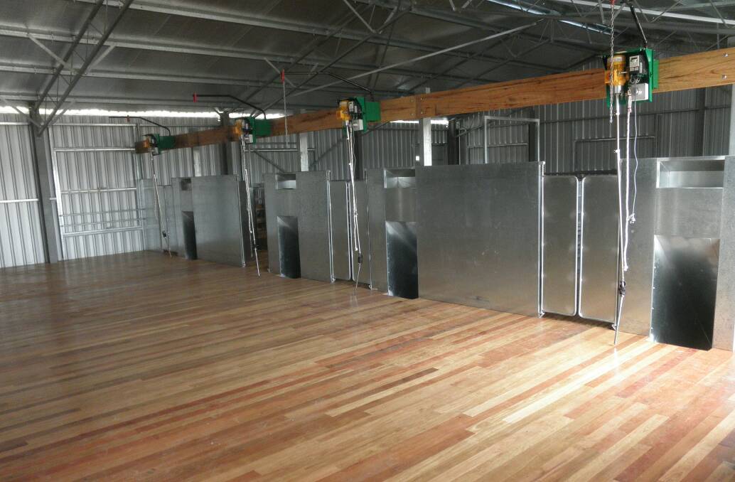 Clients can visit a site and look at the design of an Eco Enterac shearing shed before ordering one.