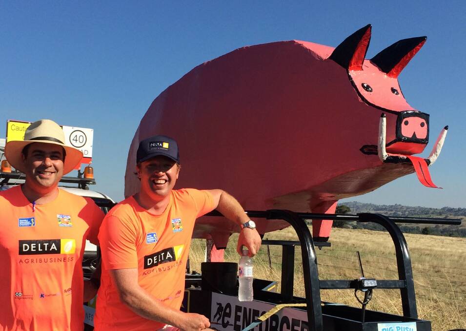 The Pig Push will roll into Orange on April 1 hopefully having reached its target of raising $50,000 (or more) for helping disadvantaged country students get a better education. 