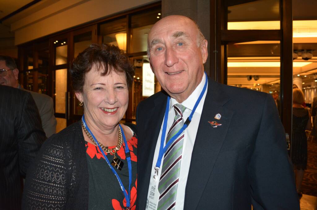 Jenny and Don Wright, Orange, at the ALPA Young Auctioneers Competition dinner during the Sydney Royal Show, 2014.