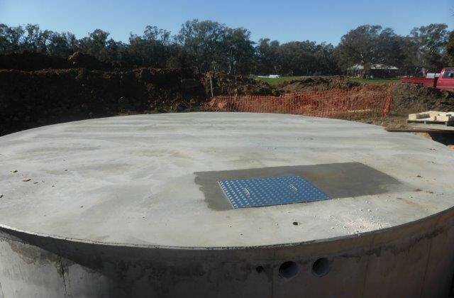 The top of a completed 120,000 litre concrete top tank by Terry Miller Concrete Tanks.