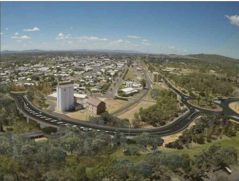 FINALLY: An artist's impression of what Gunnedah's new road-over-rail bridge will look like. Picture: RMS