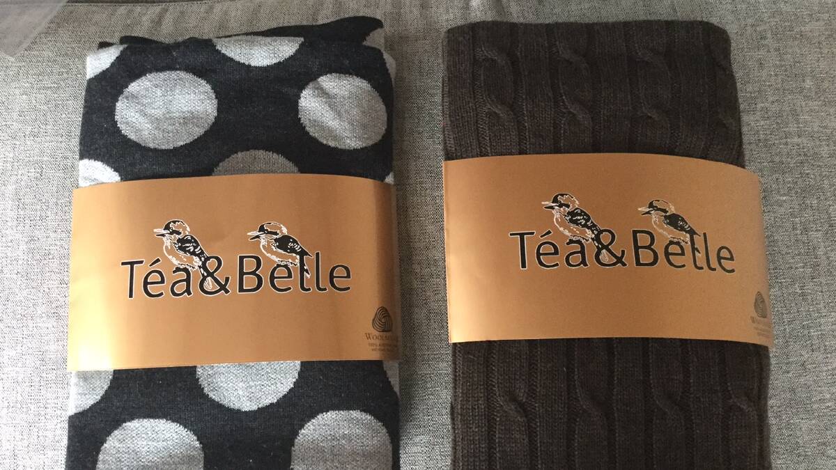 Téa&Belle socks. The Indigenous start-up company uses the Kookaburra on their labels. 