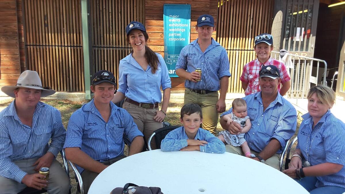 Donna Scott (right) from Valley Vista Poll Dorset stud, Coolac, NSW with some of her family at Canberra Royal Show. 