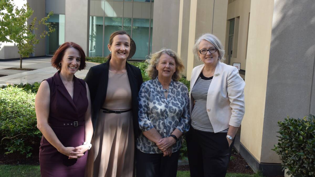 Margo Andre Cattle Council CEO, Bindi Murray WA sheep producer, Lyn Slade, WA beef and sheep producer and Sue Middleton, rural advocate. The women made up the all-female delegation that took their case to parliament this week. 

