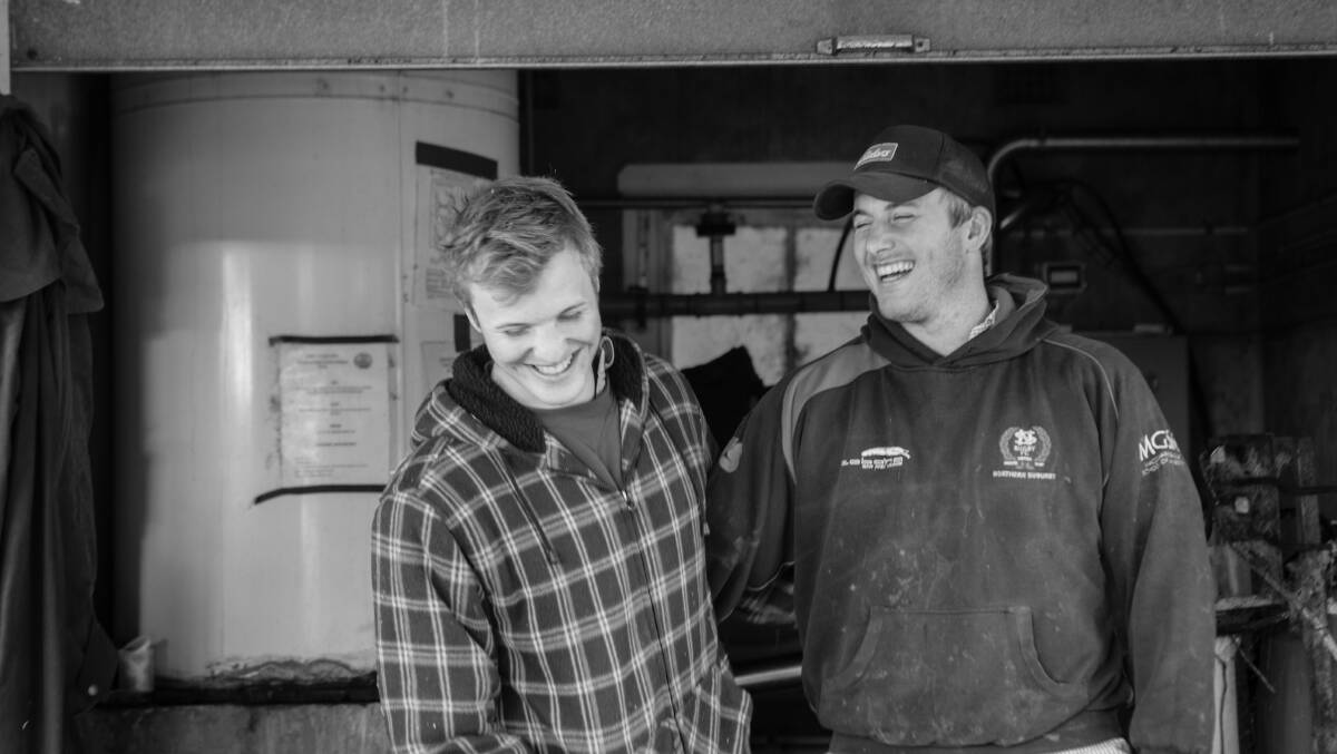 Will Miller (left) and his brother George, at home on their seventh generation dairy property at Berry. 