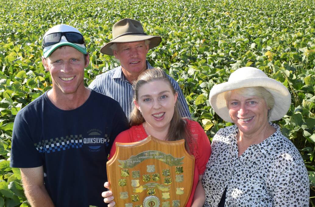 Two years running the Dowleys from Tabulam have produced champion soybeans. From left: Kendall, Allan, Kate and Janelle.