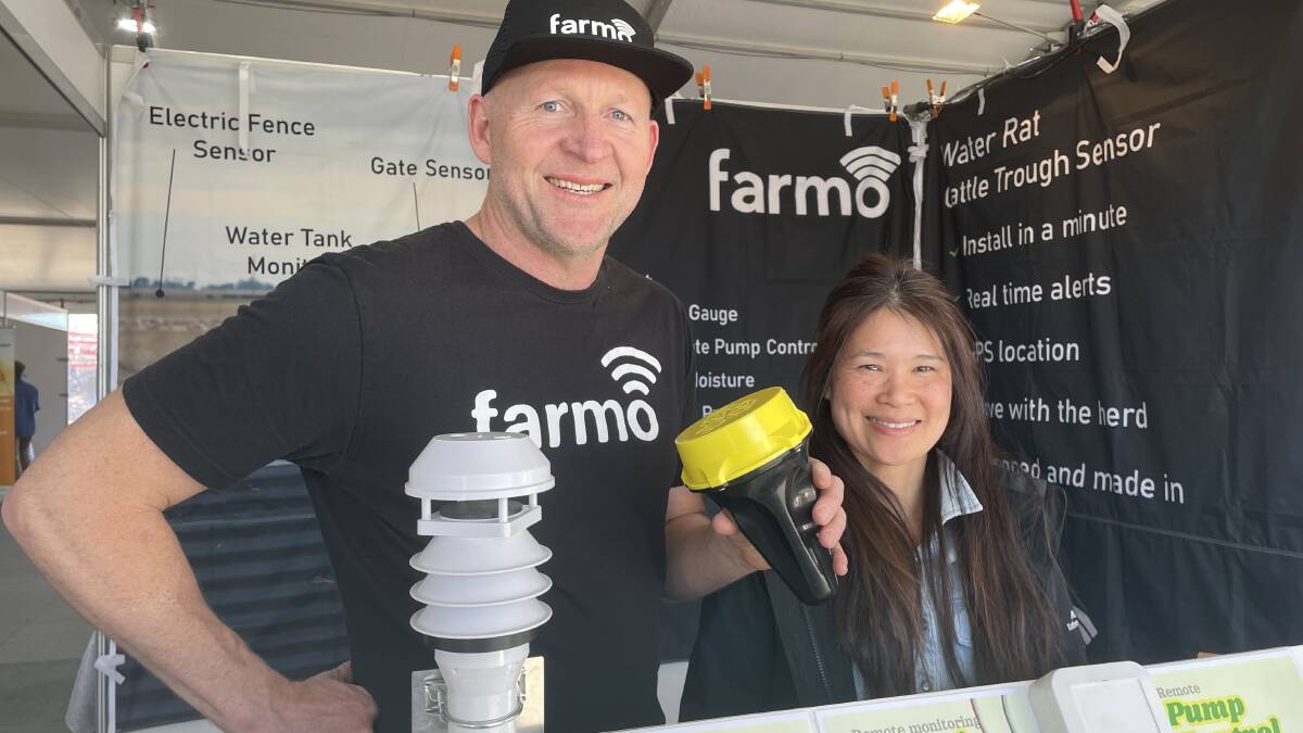 Nick and Mimi Seymour from Farmo with their remote sensing trough monitor.