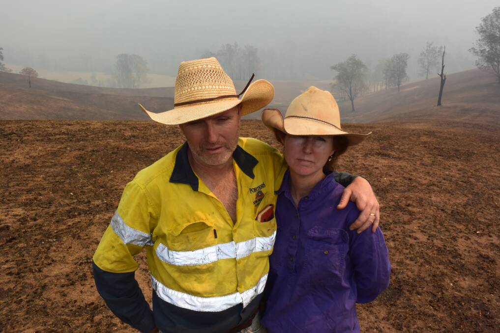 Brett and Gemma Porter, upper Forbes River, face a massive rebuild after the Werrikimbe fire destroyed the hard work of a generation.