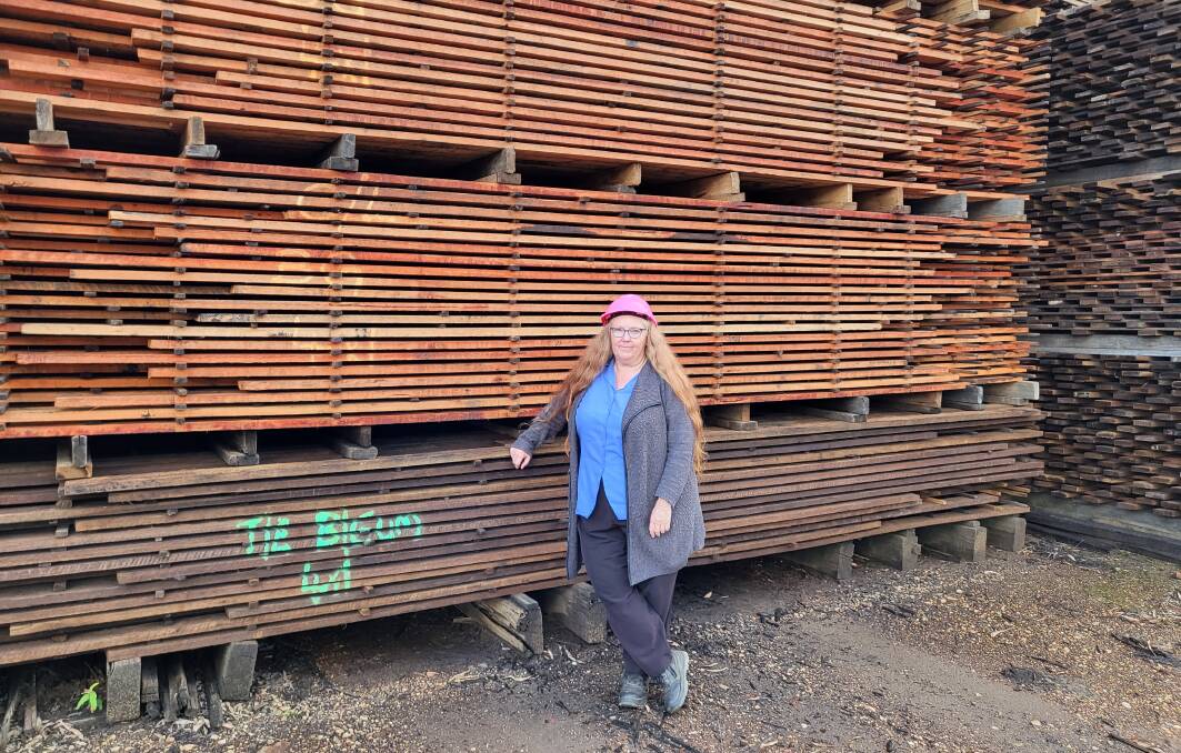 General manager of J Notaras and Sons hardwood mill at South Grafton, Donna Layton, says: "We have been forced to keep the mill going using a different species mix. Either you accept things and change or you get left behind." Photo: Supplied