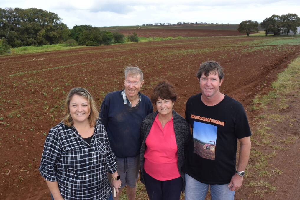 The Paddon family, Cudgen via Tweed. Hayley, Doug, Lyn and Jim, are worried about development blanketing their future as farmers. Social media support and doorknocking has garnered 4000 letters of support for future farming at Cudgen.