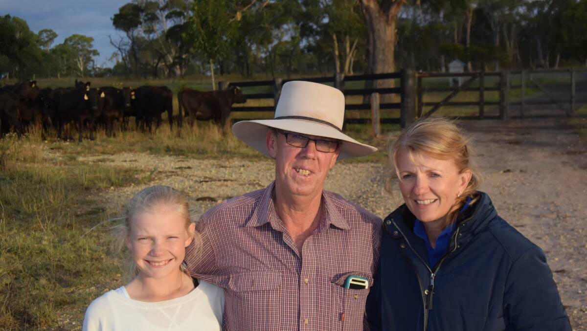 Wagyu network controller Jerome Hayden with Libby and Kelly Cook at home near Glen Innes with Wagyu cows and calves. “What is a sustainable price?" he asks. "At the current level feedlot returns are not sustainable."