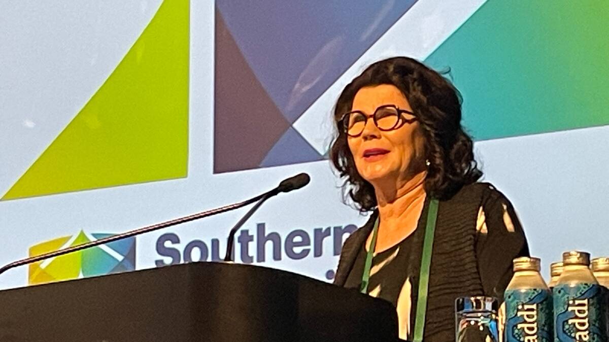 Lorraine Gordon, formerly of Southern Cross University, speaking at the Nature Based Solutions conference in Brisbane last year She is now working to develop natural capitol investment with Sydney-based Climate Friendly.