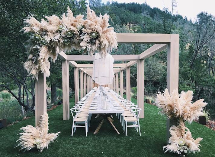 No doubt about it these pampas grass seed heads look great at an Indie wedding but the fact remains they are a biosecurity risk as a noxious weed - irradiated or not. Photo @soulflowersf/Instagram