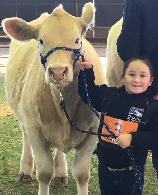 Olivia Franco, 8, Tamworth, is joining her sister at the event. It will be her second time taking part in a Charolais Youth Stampede.