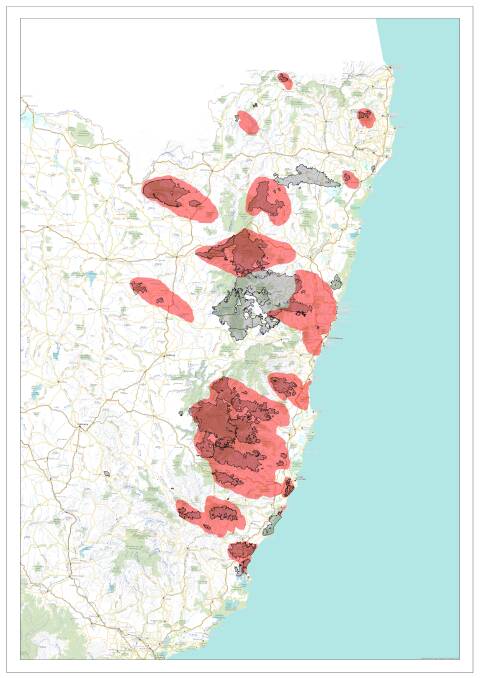 NSW RFS updates fire spread predictions for Tuesday