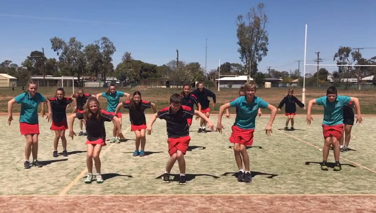 Students bust a move at St John's Parish School in Trangie