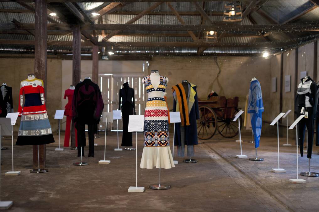 Garments from nominees and winners were recently displayed in the Best of the International Woolmark Prize exhibition held at Anlaby Station, SA.Teatum Jones (centre) and DYNE (second from right) were some of the featured designers on display. Image credit: Andy Ellis.