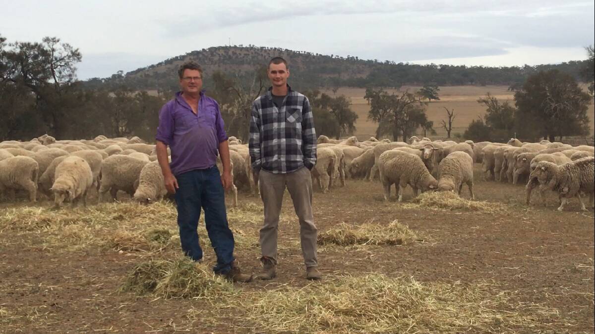 Bernie and Harrison Mulquiny, Nerinvale, Wooroonook, Victoria with some of their Merino flock. 