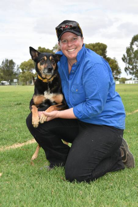 Dogs4Jobs founder Peri Chappell with dog Gem at the National Yard Dog Trials earlier this year. Photo by Catherine Miller. 