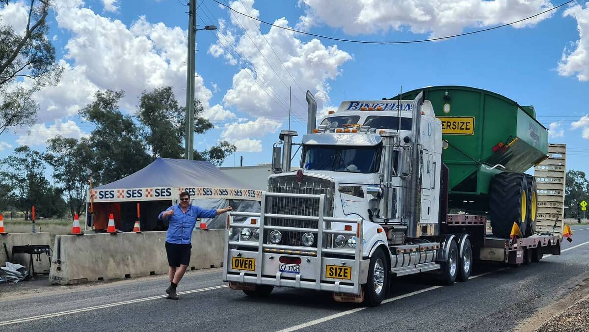 Part of the Bingham Agriculture fleet heading south as the QLD harvest wraps up. Bingham Agriculture said they had applicants from an array of industries this season and now even have a boat captain on board. Photo: Bingham Agriculture