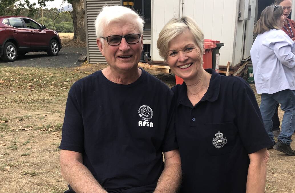Peter and Mary Hoodless lost 99 per cent of their grass, along with a wool and hay shed. The council border cuts through their property but classified as Greater Hume residents, they are unable to access funding. 