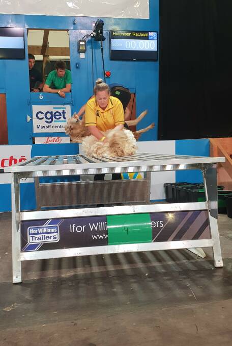 Wool handler, Racheal Hutchison came 9th at the Golden Shears World Shearing & Wool Handling Competition in France.