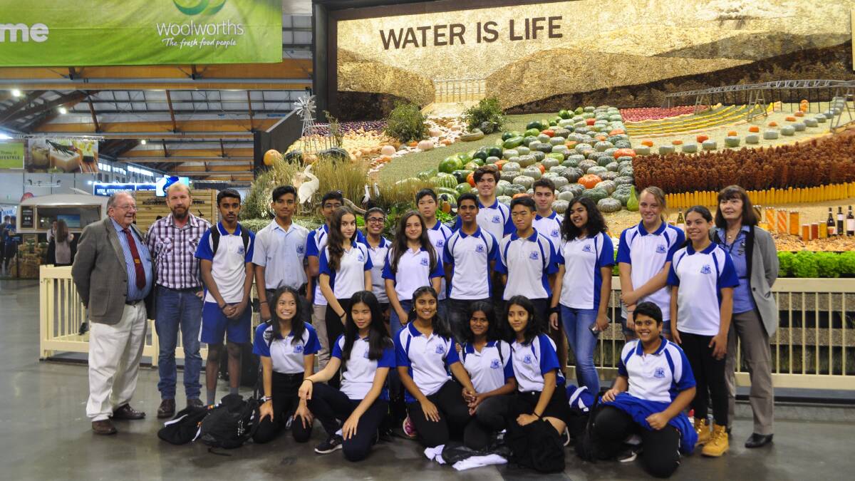 Parramatta High School students have a tour of the Western District Exhibit at The Royal Sydney Easter Show. 