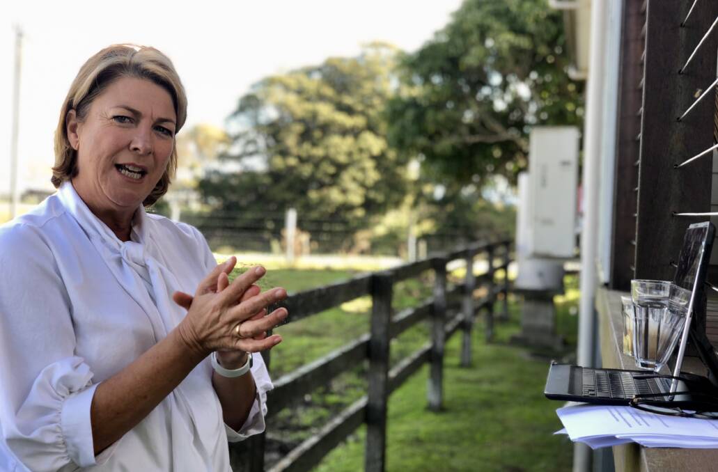 Water minister Melinda Pavey was the speaker at Farm Writers' first online lunch, speaking to 200 registered viewers from a dairy farm in her North Coast electorate. Photo by Samantha Townsend. 
