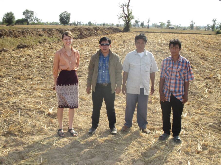 Anika Molesworth pictured during her time in Laos where she researched farmer perceptions of climate change for her Masters. Ms Molesworth is one of the speakers taking part in The Crawford Fund's, Science for Food Security online event, held as part of National Science Week. Photo supplied. 