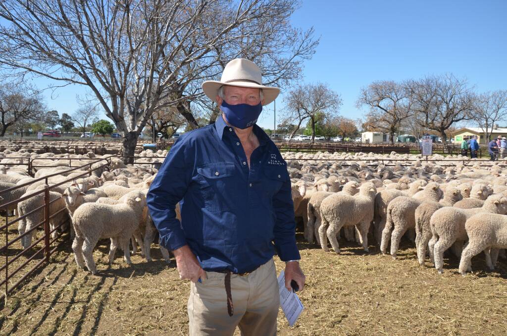 Graham Morphett, Alma, Booligal sold the top pens of Merino wethers for $176. The Morphett family offered a total of 1800 lambs in the sale. 