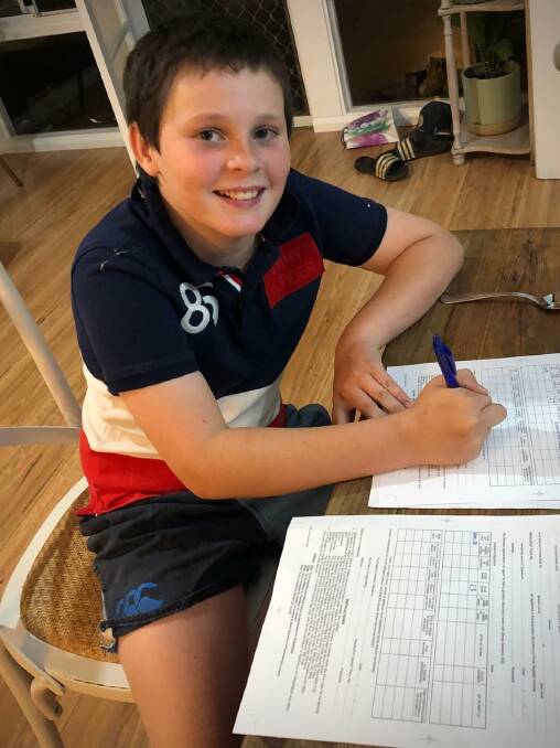 Tim filled out of the paperwork to register his stud the day before his 11th birthday. Photo: Supplied