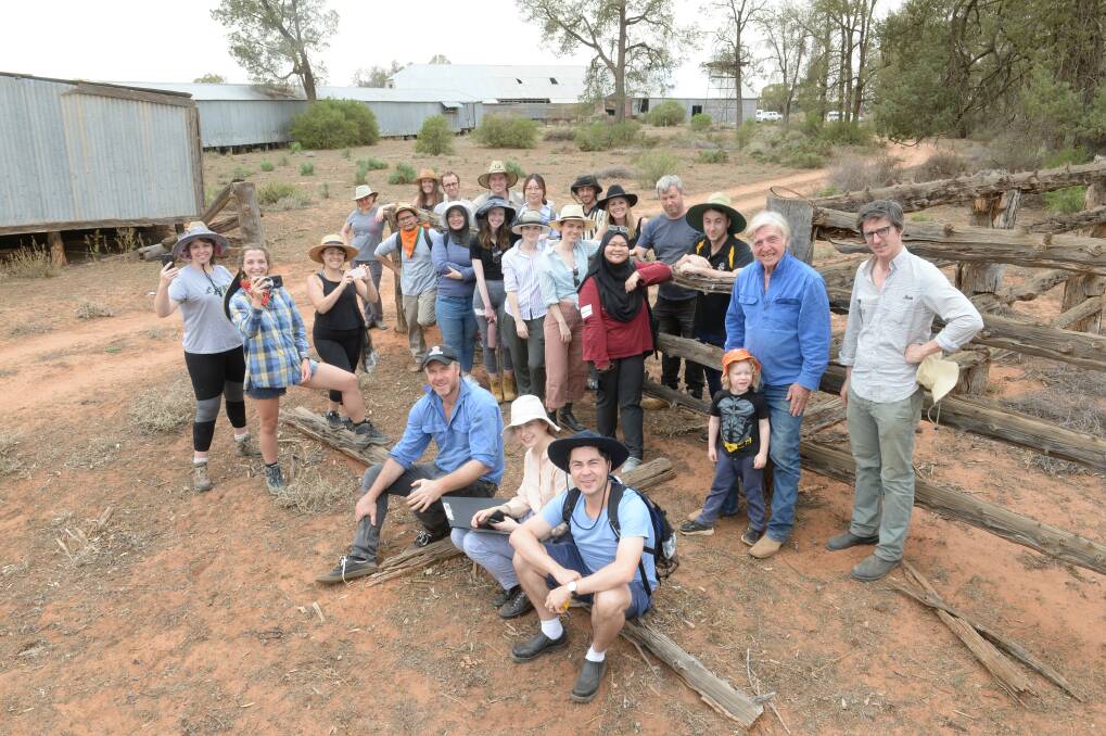 University of Sydney post-graduate students visit Booberoi Station's shearing shed to study it's history and restoration. Photo by Rachael Webb. 