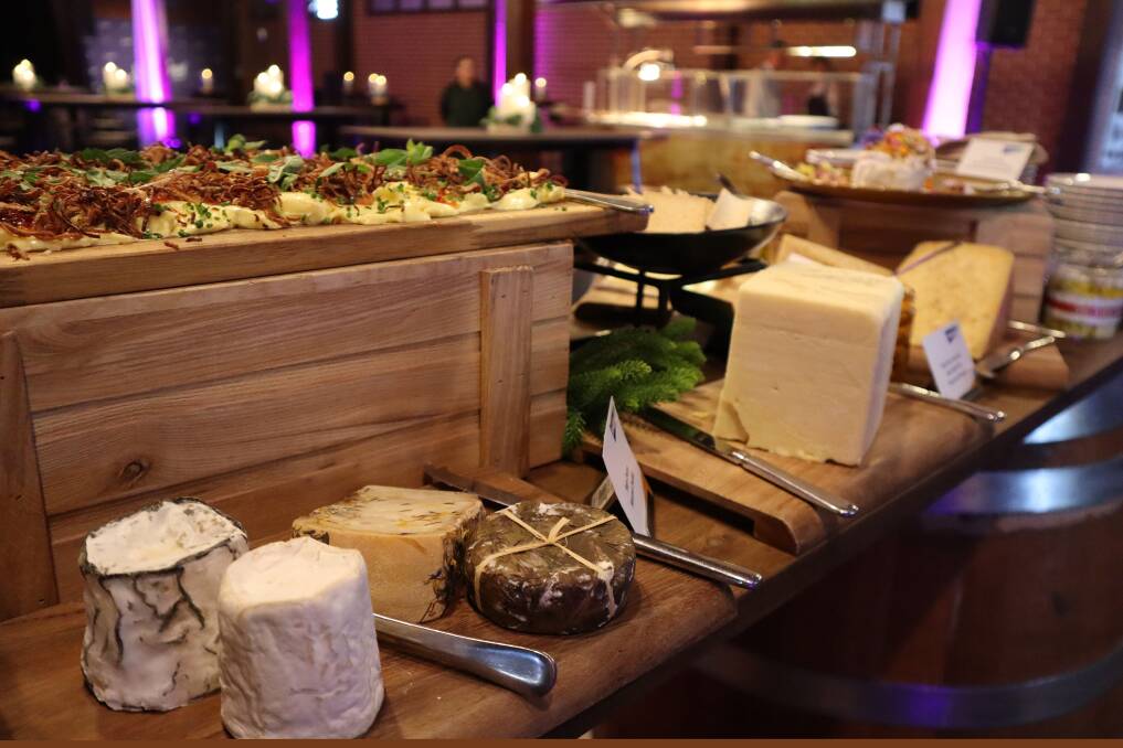 Judges had the enviable task of sampling an huge array of cheeses.