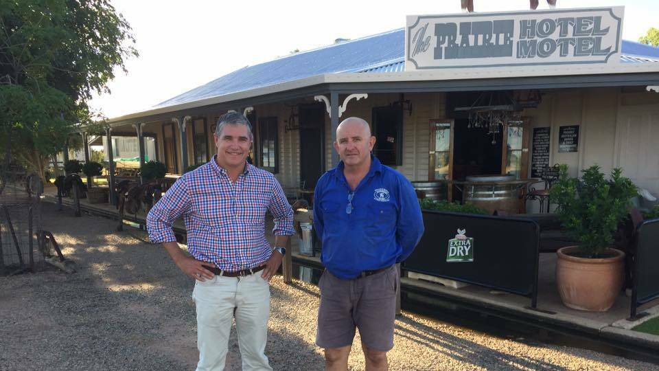 Mount Isa MP Rob Katter and Prairie Hotel publican Tom Duddy. File photo.