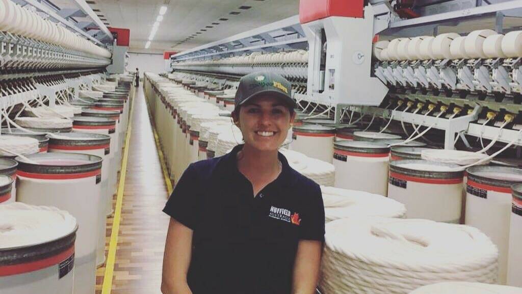 Tamara Uebergang at a Brazil cotton mill.