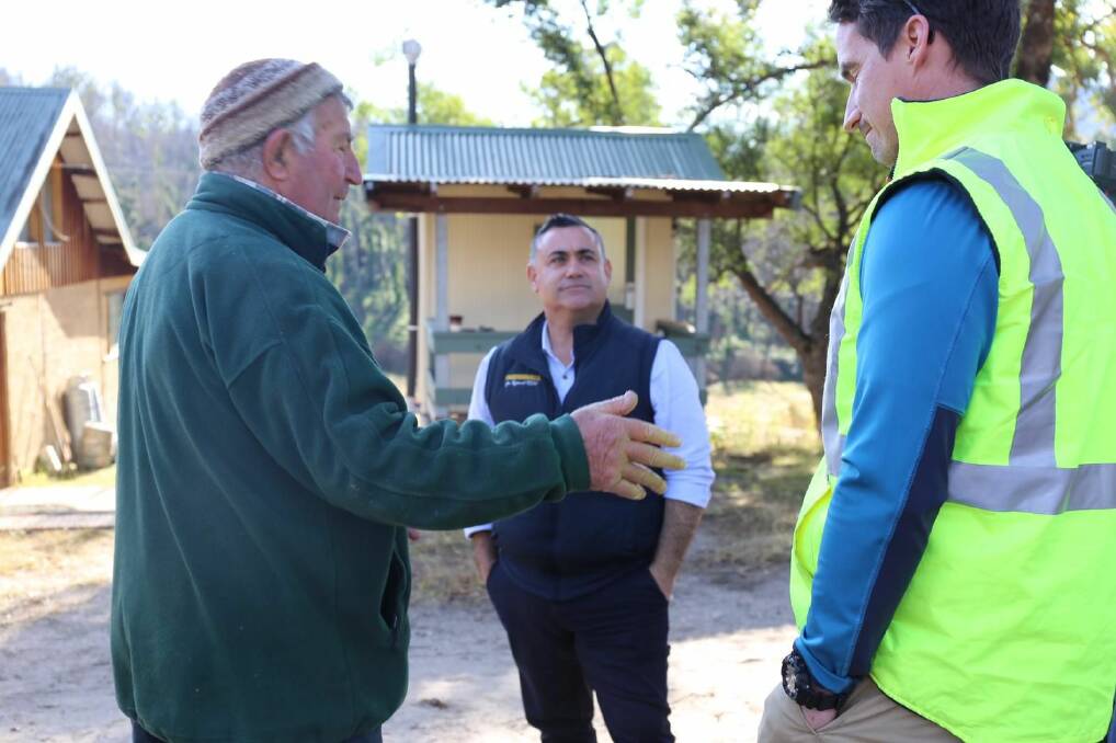  NSW Deputy Premier John Barilaro was in Cobargo on Tuesday saying bushfire recovery efforts were going well. 