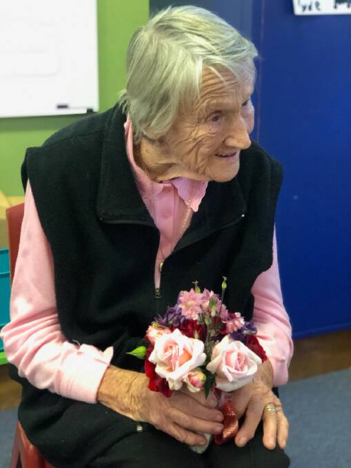 Jean Ware, 98, recounted her tales of growing up in old Adaminaby and studying at school - she even remembered the teachers names as clear as the school bell. She will cut the 150th birthday cake on Saturday.