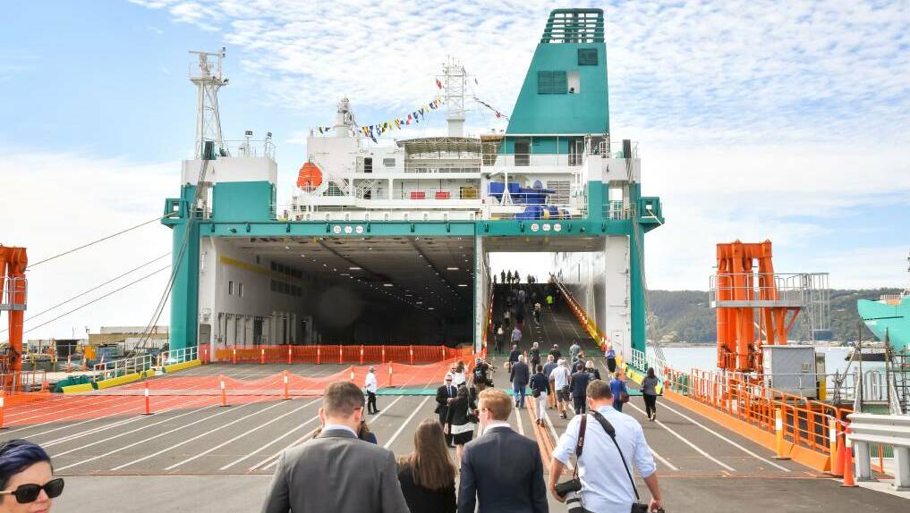 The new cargo ship has almost double the freight capacity of its predecessor.