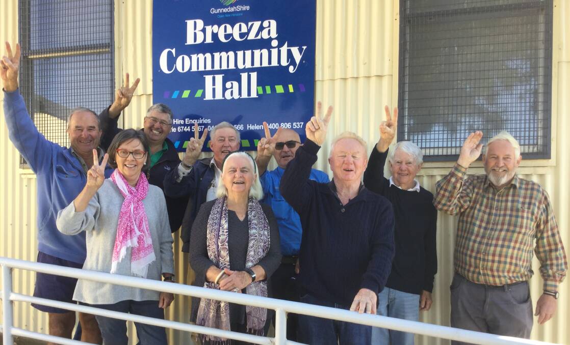 Members of the Caroona Coal Action Group meet at Breeza on Tuesday to celebrate the end of Shenhua's plan to open a major open-cut coal mine.