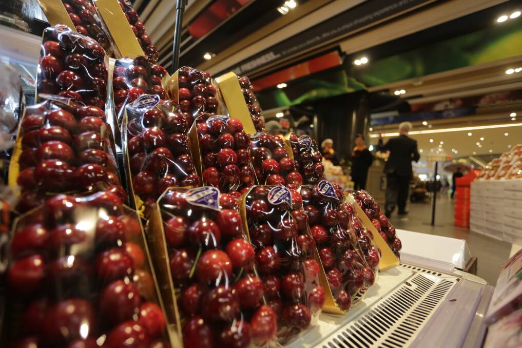 The first airfreight consignment of cherries from NSW hit a supermarket in Guangzhou in China last week with demand only set to grow.